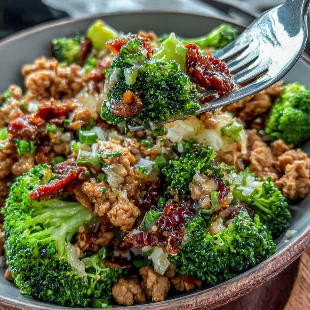 Ground Chicken And Broccoli Bowl