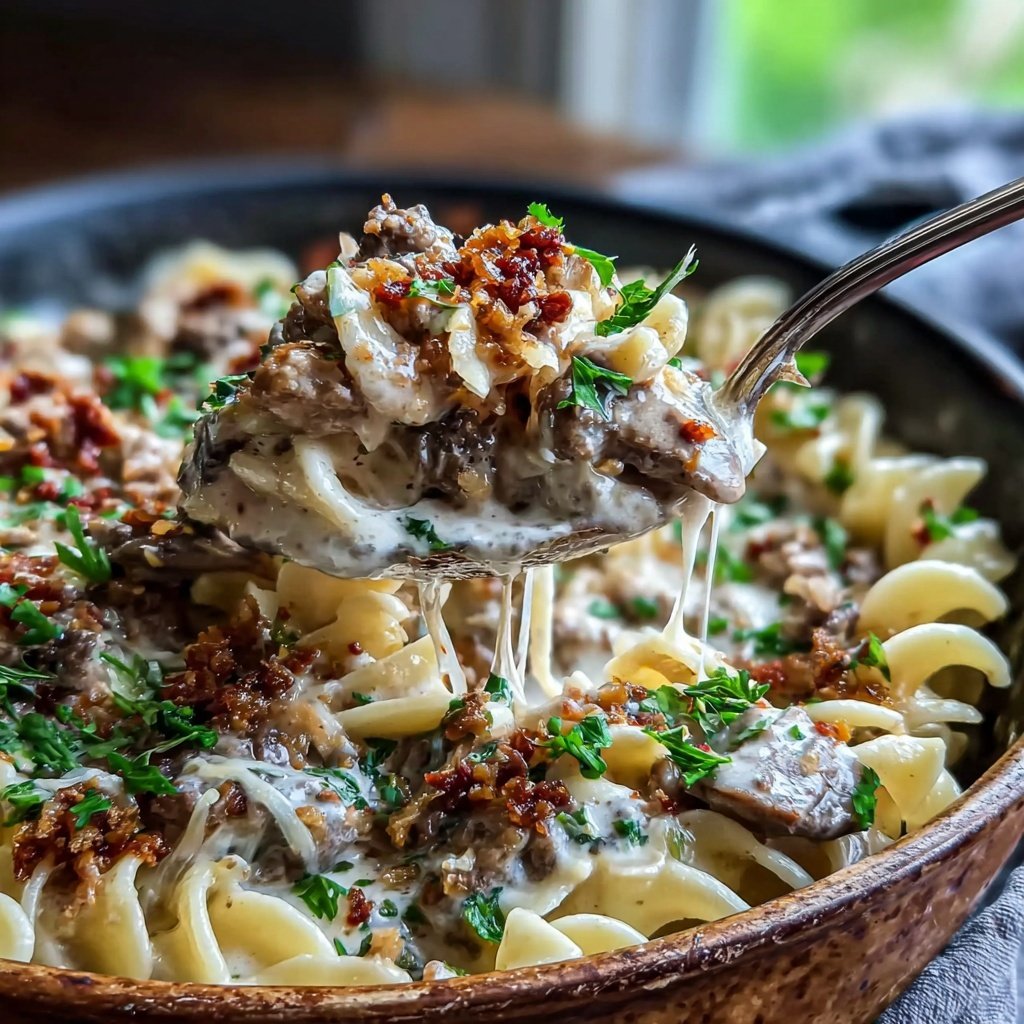 Ground Beef And Mushroom Stroganoff
