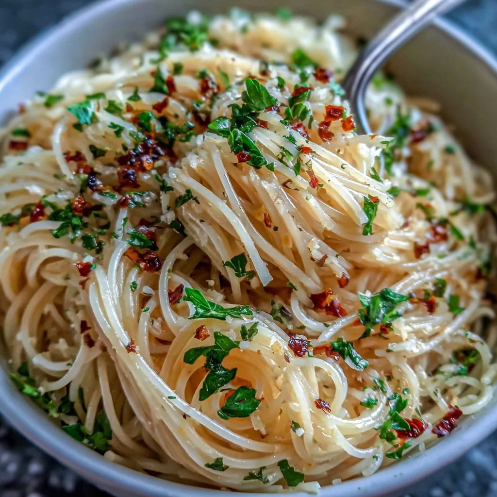 Angel Hair Pasta With Garlic And Olive Oil