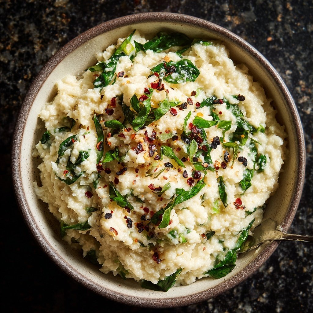 Creamy Cauliflower Spinach Rice