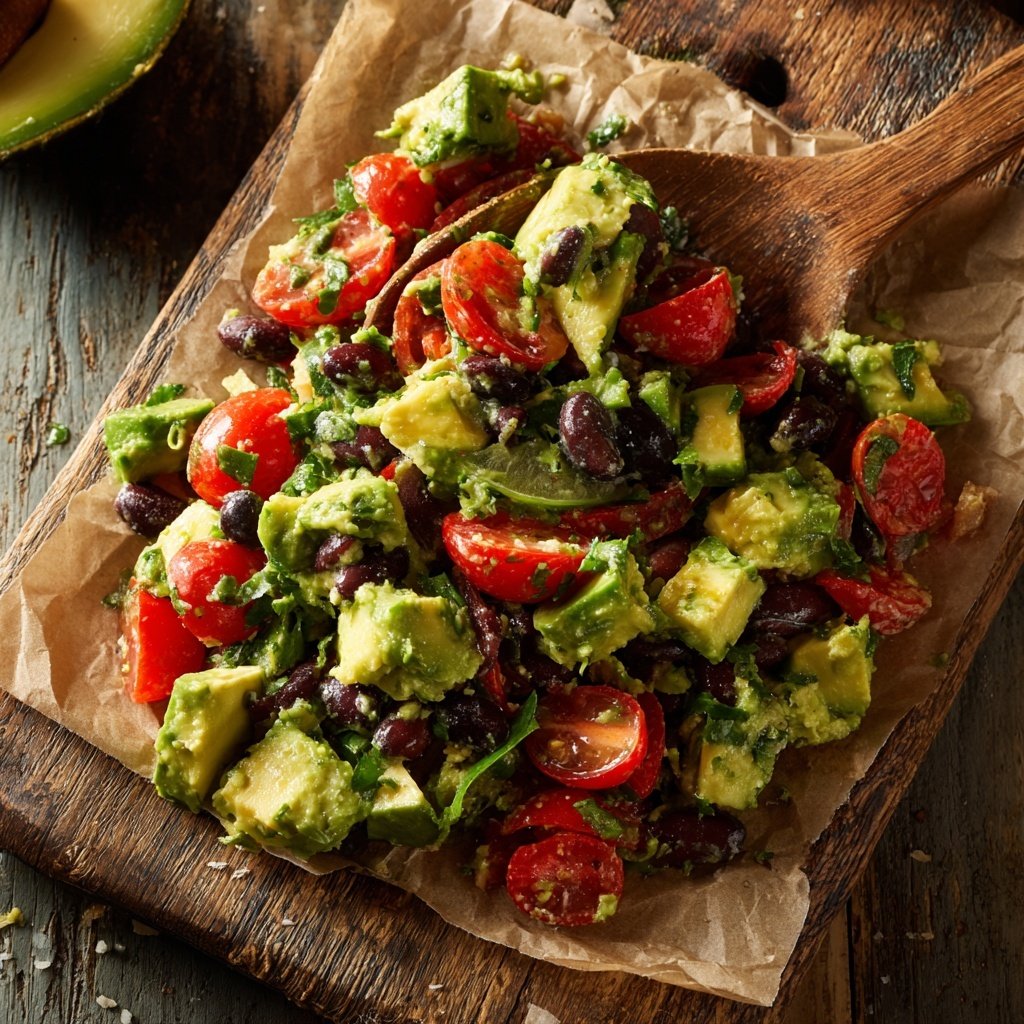 Healthy Lunch Avocado Bean Salad