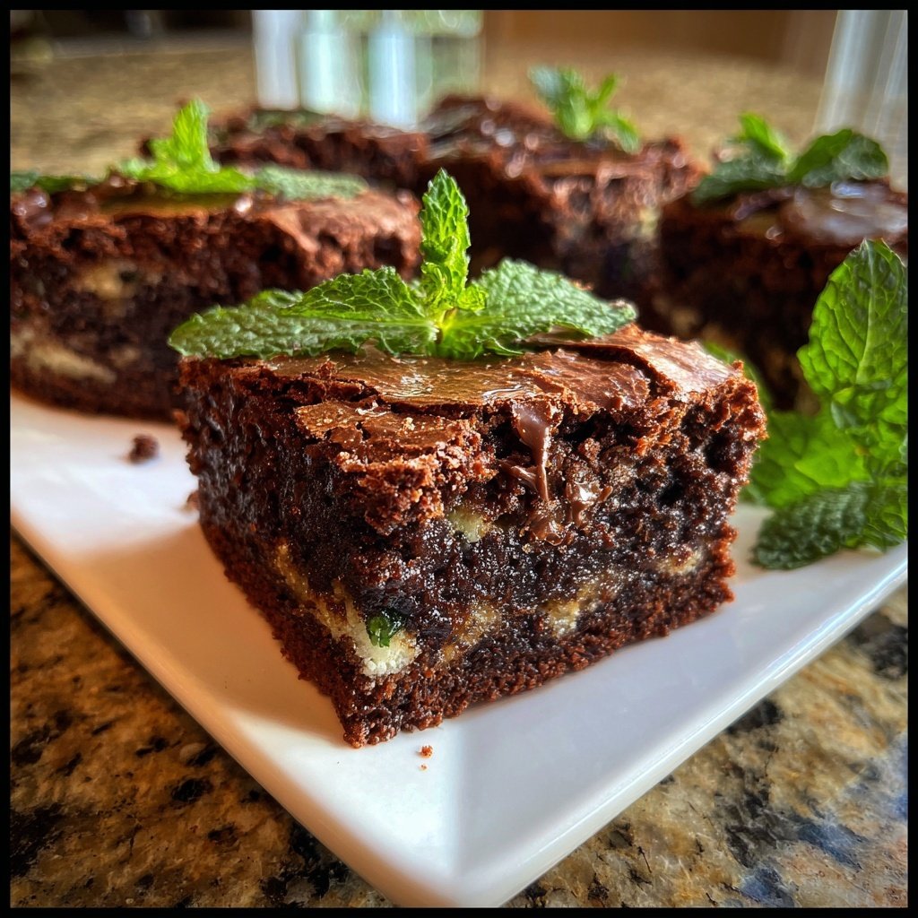 Chocolate Mint Brownie Squares
