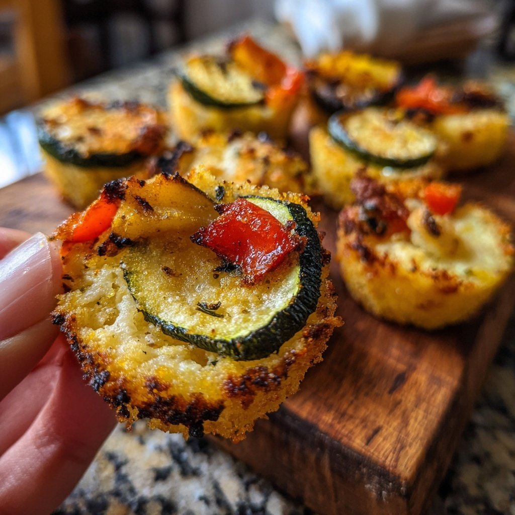 Crispy Polenta Veggie Coins