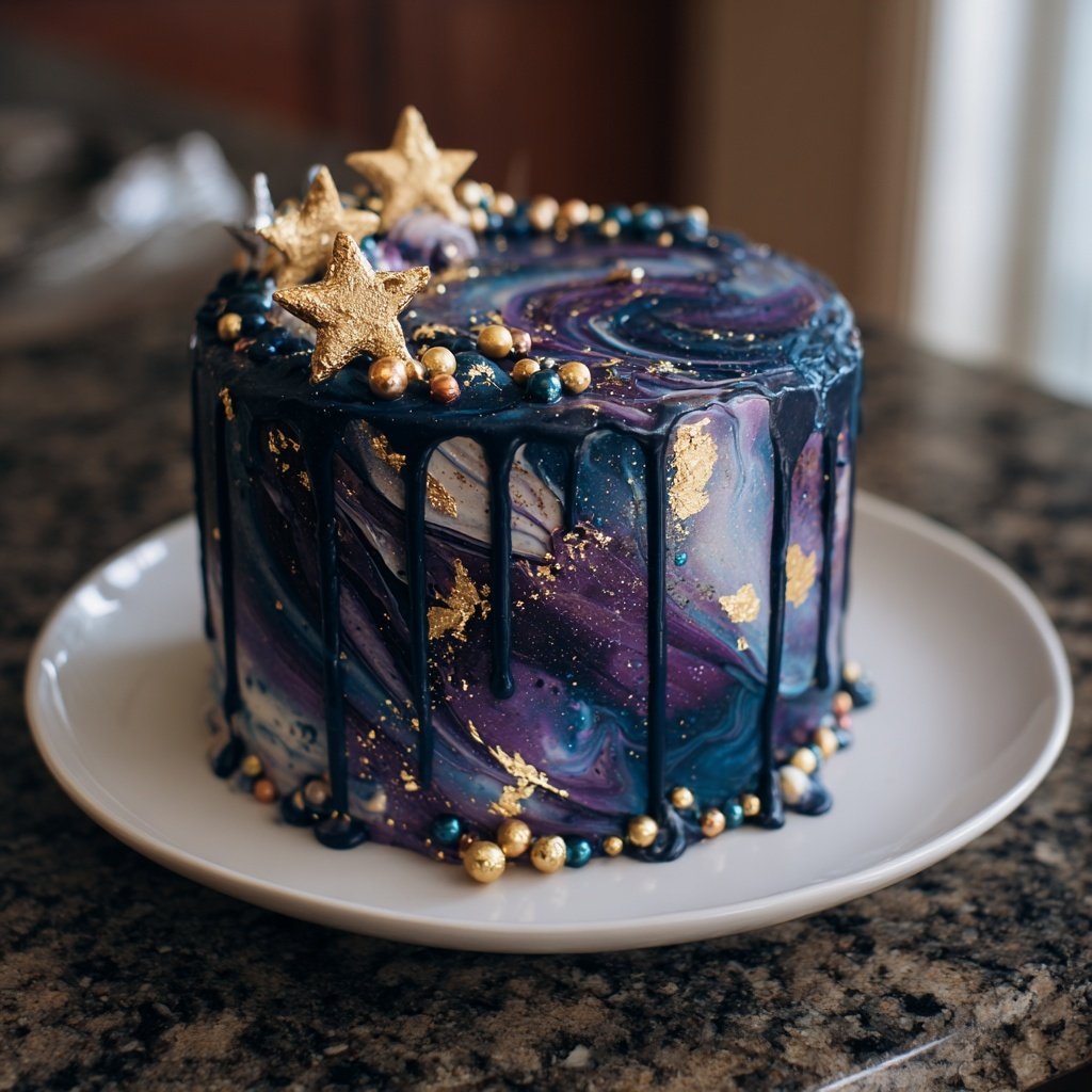 Galaxy Themed Pisces Cake