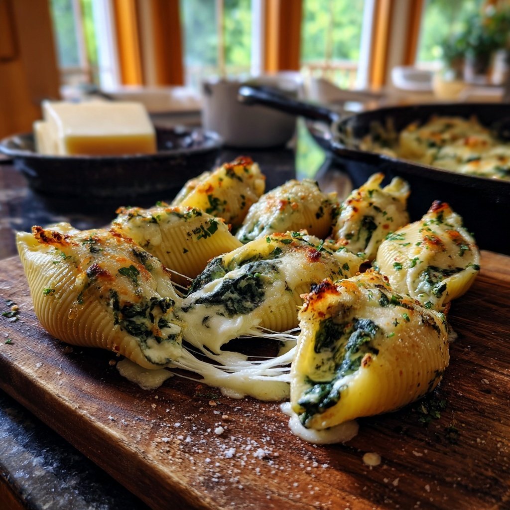 Creamy Spinach And Ricotta Stuffed Shells