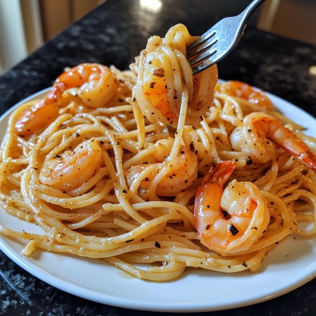 15-Minute Garlic Shrimp Pasta
