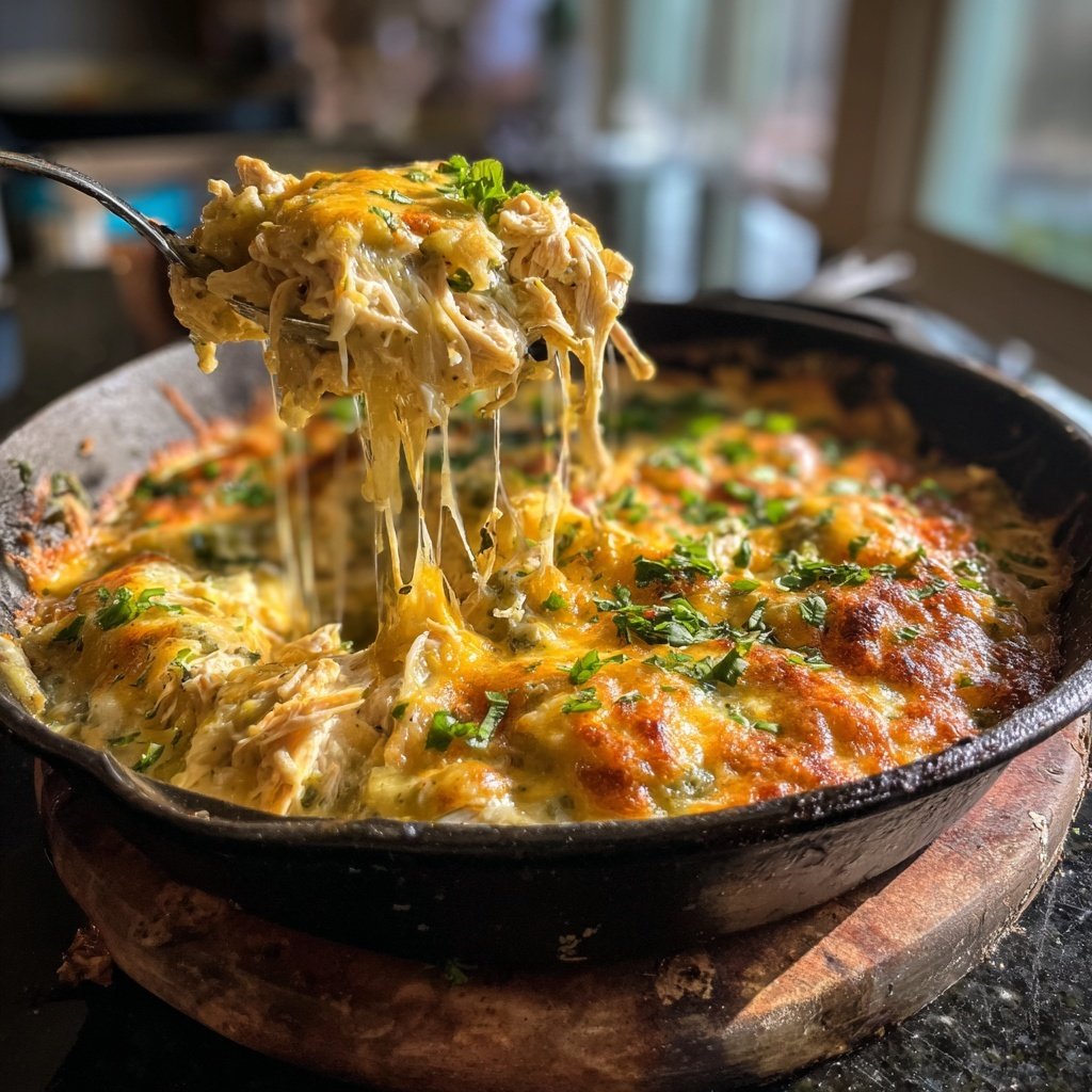 Shredded Chicken Green Chile Casserole