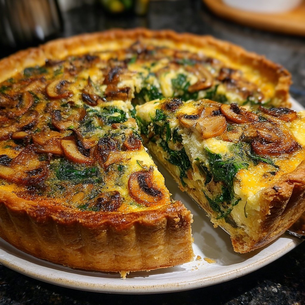 Sunday Spinach Mushroom Quiche