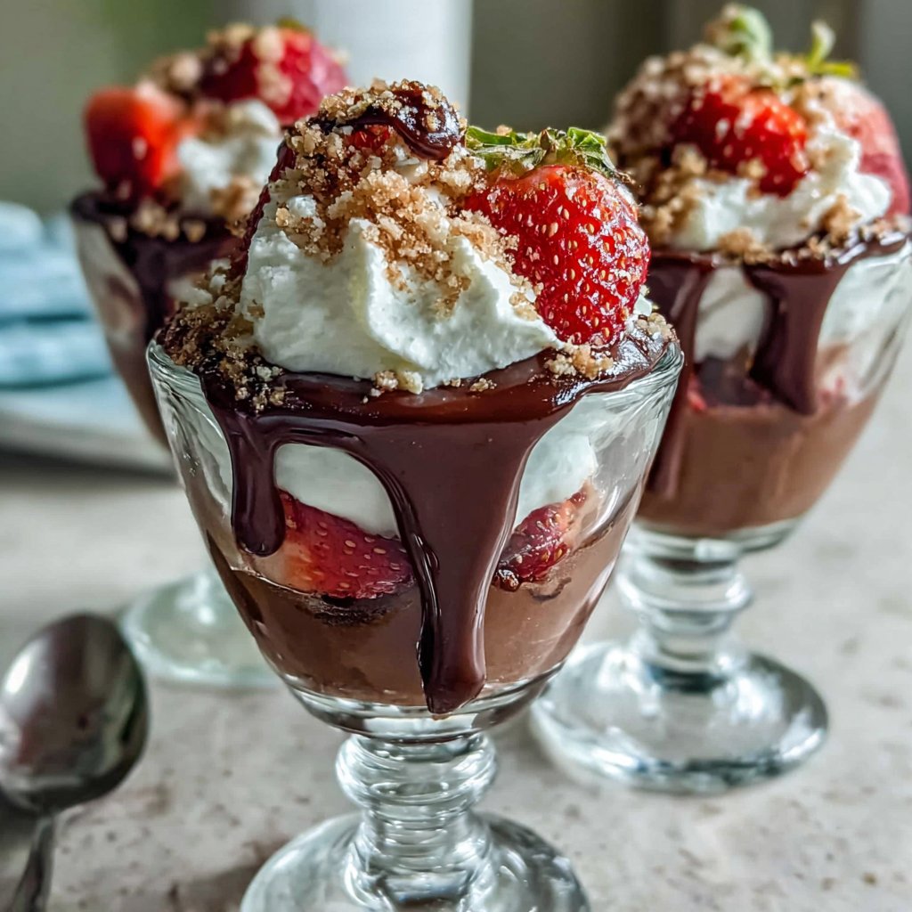 Chocolate Strawberry Dessert Glasses