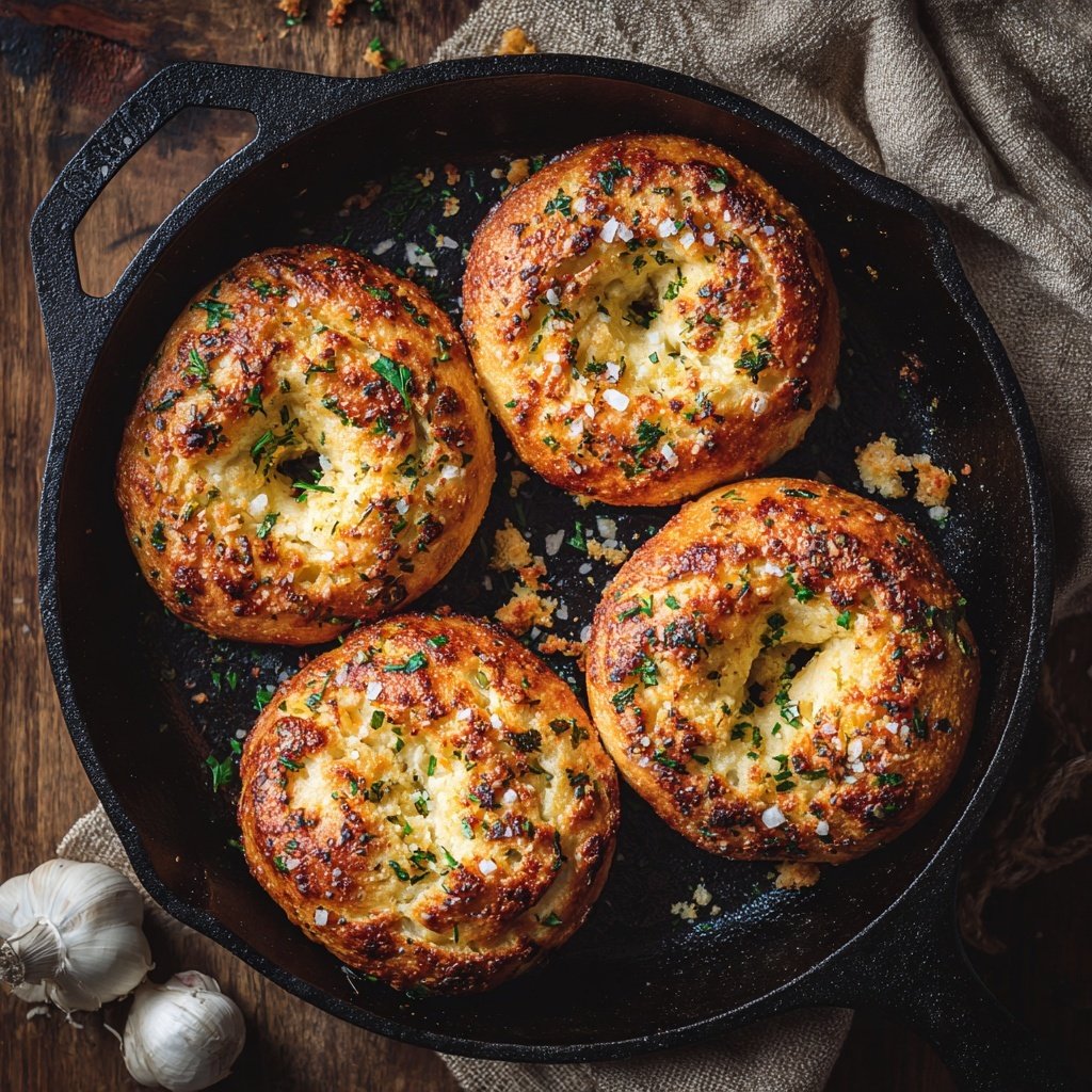 Skillet Yogurt Bagels With Herbs
