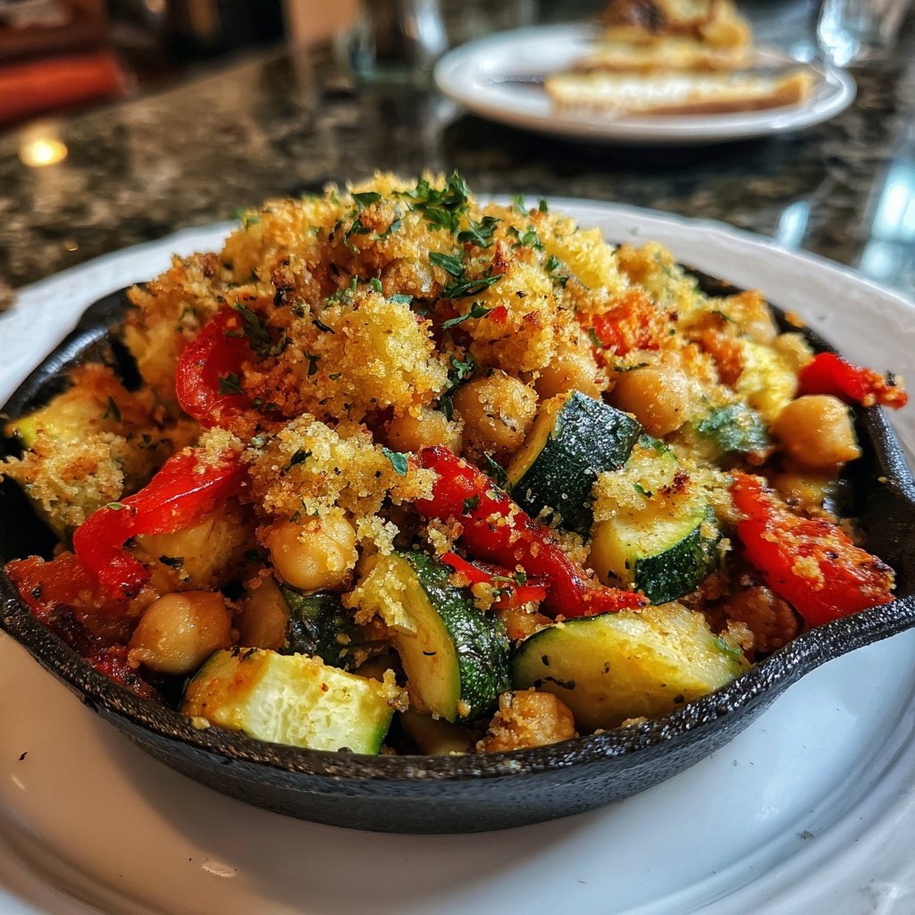 Baked Veggie Chickpea Skillet
