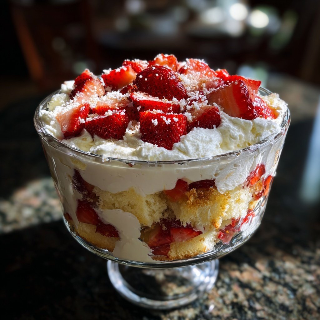 Fresh Strawberry Shortcake Trifle