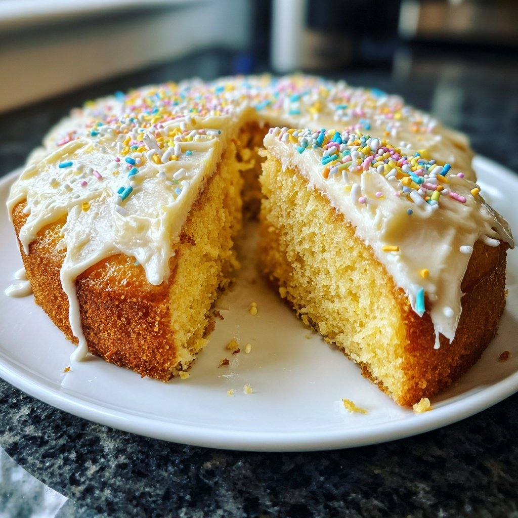 Easy One Bowl Vanilla Cake
