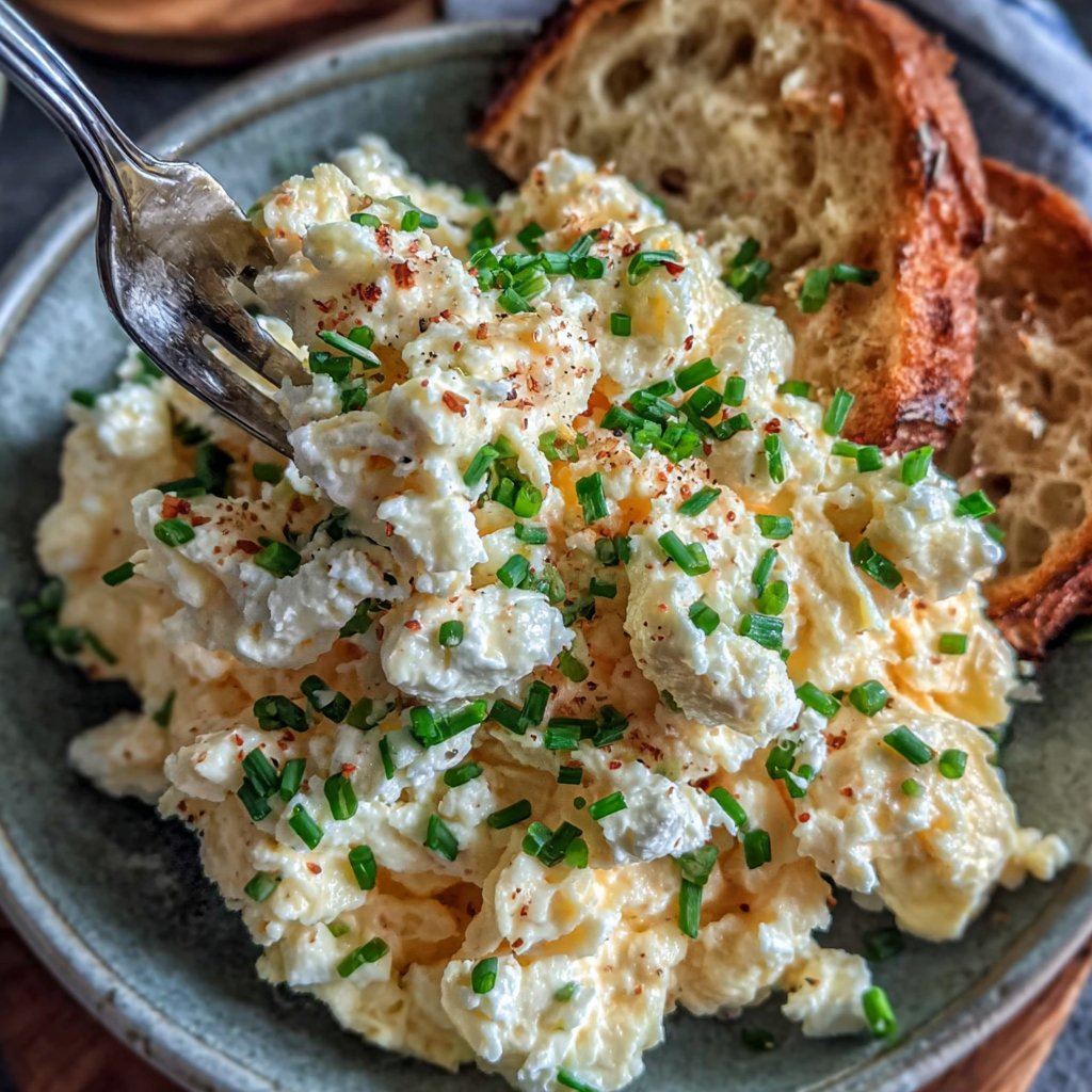 High Protein Scrambled Eggs With Cottage Cheese