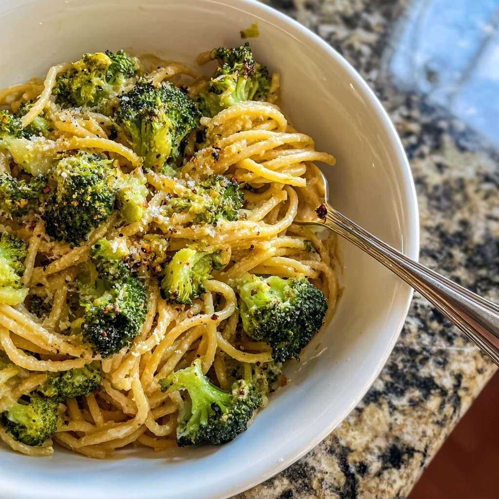 Roasted Broccoli Veggie Pasta