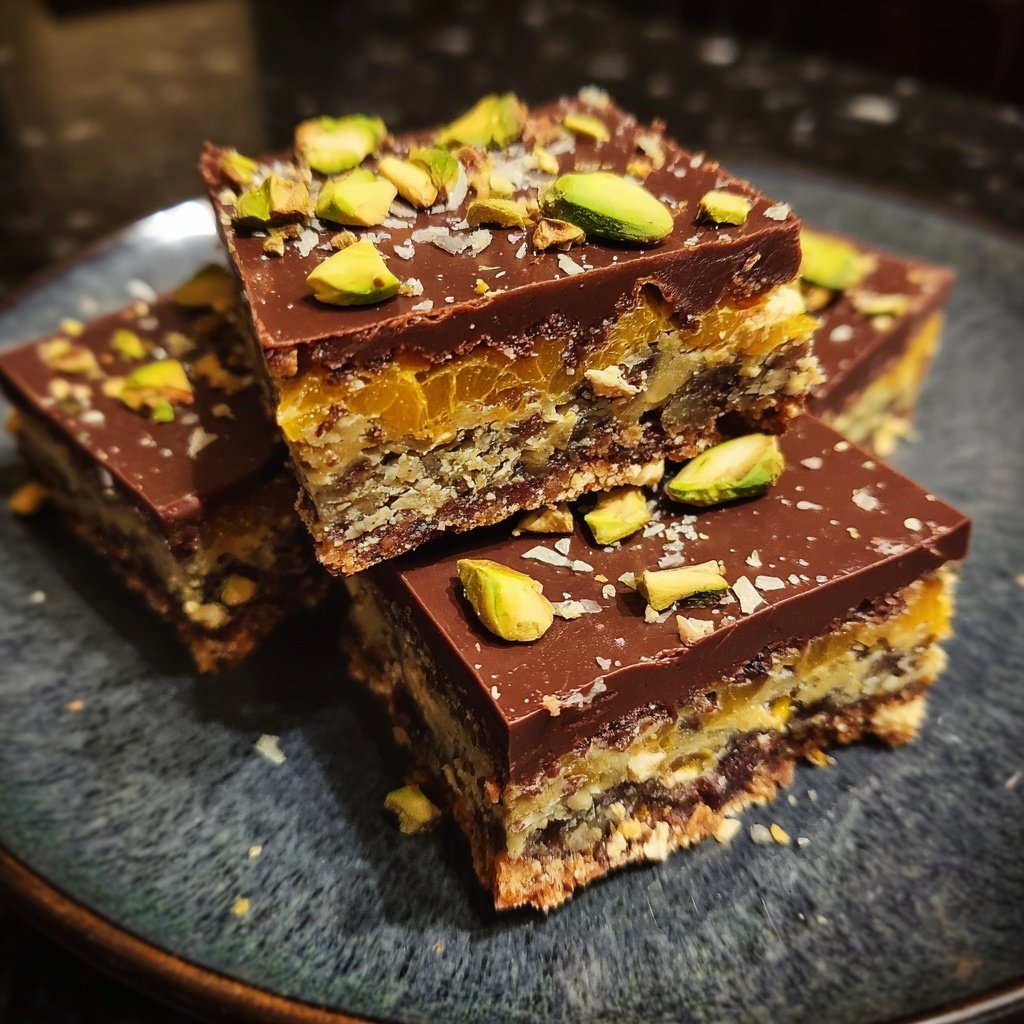 Chocolate Orange Pistachio Squares